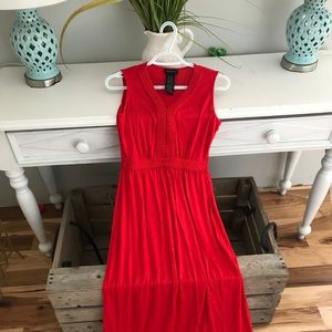 Red maxi dress
